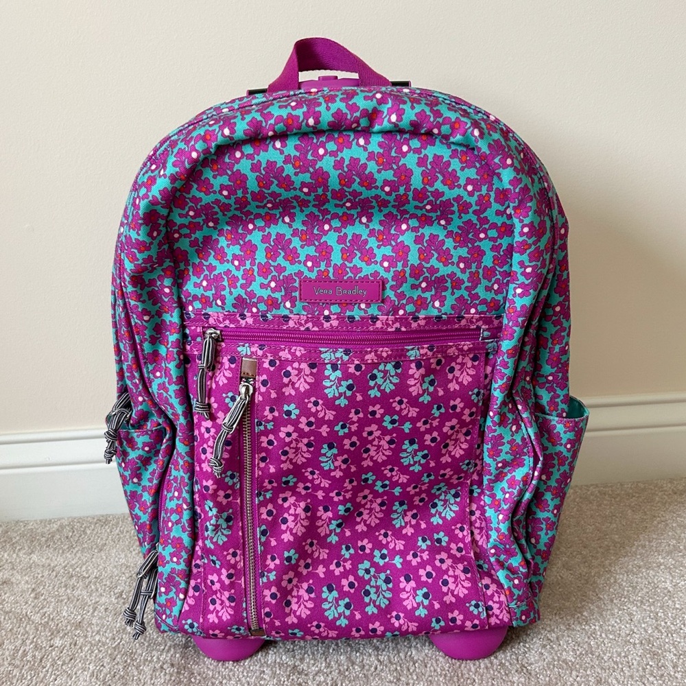 Vera Bradley Ditsy Dot Lighten Up Rolling Backpack